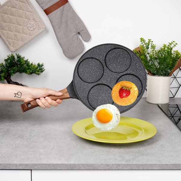 GRANIT STEEKPANA FÖR 4 ÄGG, PANNKAKOR, BLACK&WOOD 199006