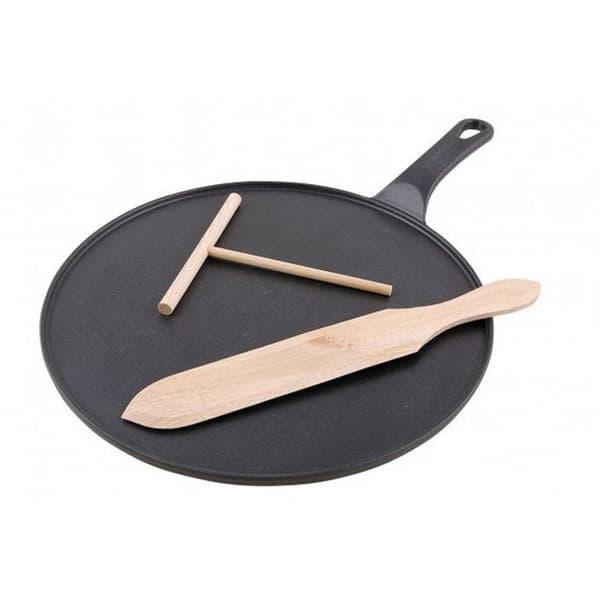 Crepe maker i gjutjärn med spatel och träskrapa diameter 30cm Crepe maker-
