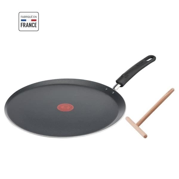 TEFAL B5549712 EASY COOK &amp; CLEAN Stekpanna för crepes 34 cm + fördelare, passar alla värmekällor utom induktion, tillverkad i Frankrike