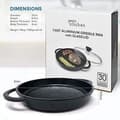 Miniatyrbild 2 av 4: joeji's Kitchen Ribbed Cast Iron Skillet | Gjutjärnsgrillpanna 27 cm för köket | Stor gjutjärnskastrull med lock