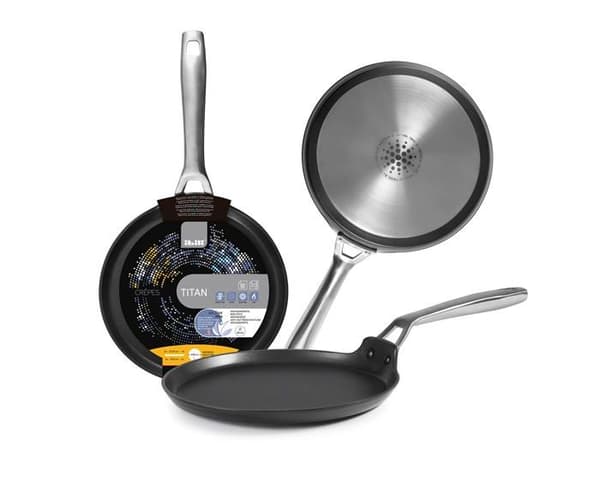 Crepiere Ibili - 465222 - Titan crepespanna, 22 cm, Gjuten aluminium, Non-stick, Kompatibel med induktion