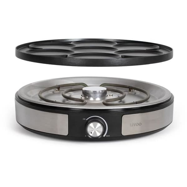 Vändbar crêpe-maskin - LIVOO - DOP247 - 1500W - Vändbar platta: 1 x Ø33 eller 7 x Ø10 cm - Non-stick - Justerbar termostat