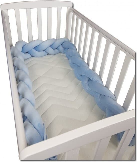 Sängynpäällinen - 280 cm pitkä - Letitetty - Sininen
