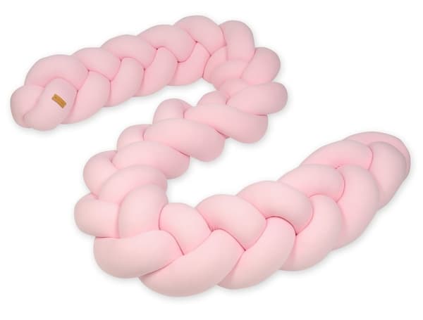 Sengeomkreds - bumper pude - bed snake fletpude - 3,5 meter - lys pink