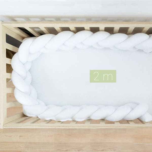 Vit flätad sänggavel MIMI 200 cm