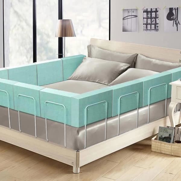 XMTECH Babysängstång Softpack Justerbar Höjd Fallskydd Barnsäng Skydd Sjögrön 200cm