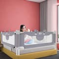 Miniatyrbild 4 av 4: XMTECH Portabelt stängsel för babysäng 180x70 cm Justerbar höjd Vertikal nedgång Barnsäkerhetsstaket Gråbjörnmönster