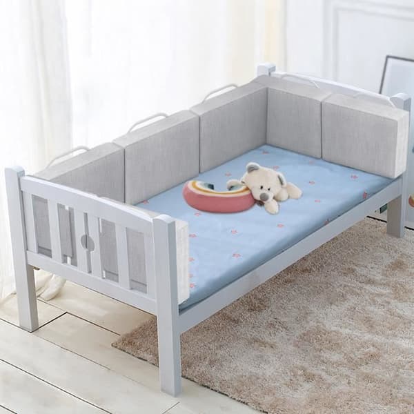 XMTECH Baby Småbarnssängstång Höjd Justerbar Fallskydd Softpack Sängstång 100cm Linne Grå