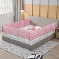 Miniatyrbild 3 av 4: XMTECH Babysängstång justerbar höjd, Softpack Spjälsäng Säkerhetsbarriär Anti-Fall Cherry Pink 60cm
