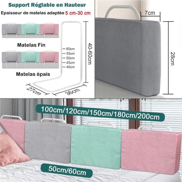 LZQ Baby Bed Rail Barnsäng Skyddsbarriär, Fallskydd, Justerbar höjd, 2 x 60 cm Grön