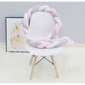 Miniatyrbild 1 av 2: Babysäng Bumper Snake Cushion Flätad kudde 3M Velvet Bumper - Vit+Grå+Rosa - 300cm