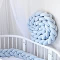 Miniatyrbild 1 av 4: 3M Säng Bumper Snake Kudde Flätad Bumper Velvet Mjuk soffa Bumper 100 % handgjord (blå)