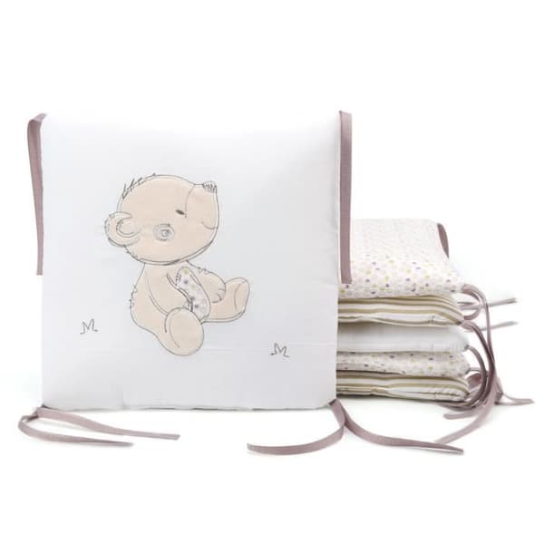 Babysäng stötfångare - Pinji - 6 delar set - Beige Anti-Shock-kudde i bomull
