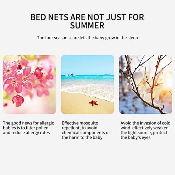 Myggnät för babysommar - ONEVER - Spjälsängsnät - Anti-mygg - Andas - Spets