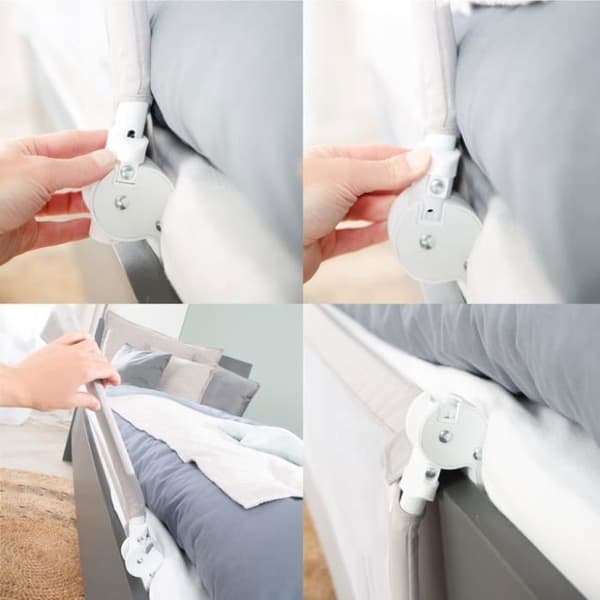 ROBA Anti-Fall Sängstång "Klipp-Klapp" - 135 cm - Vikbar - För spädbarn och barn - Taupe