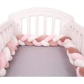 Miniatyrbild 1 av 4: 3M Säng Bumper Snake Kudde Flätad Bumper Velvet Mjuk soffa Bumper 100 % handgjord (rosa + mörkrosa + vit)