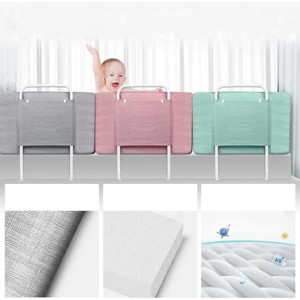 LARS360 Höjdjusterbar sängstång 60 cm Baby Barnsäng Skyddsbarriär Kan kombineras fritt, demonteras, tvättas Grön