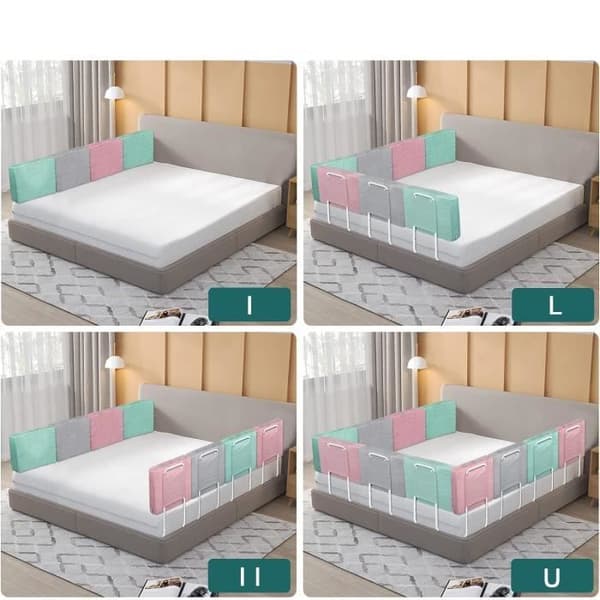 LARS360 Höjdjusterbar sängstång 60 cm Baby Barnsäng Skyddsbarriär Kan kombineras fritt, demonteras, tvättas Grön