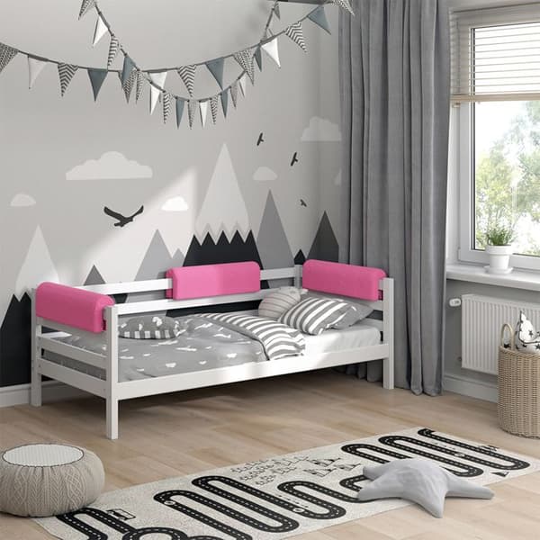 Vitalispa sängkantskydd, sängstötfångare, barnsäng, kantskydd, rosa, babysäng