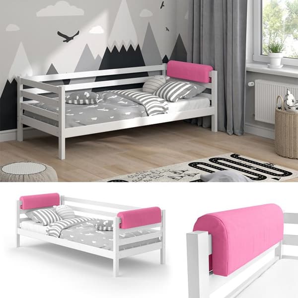 Vitalispa sängkantskydd, sängstötfångare, barnsäng, kantskydd, rosa, babysäng