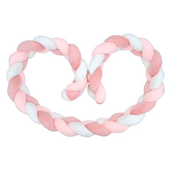 Dekorativ fläta BABYCALIN - Kudde - Sammet - 200 cm - Rosa - BABYCALIN