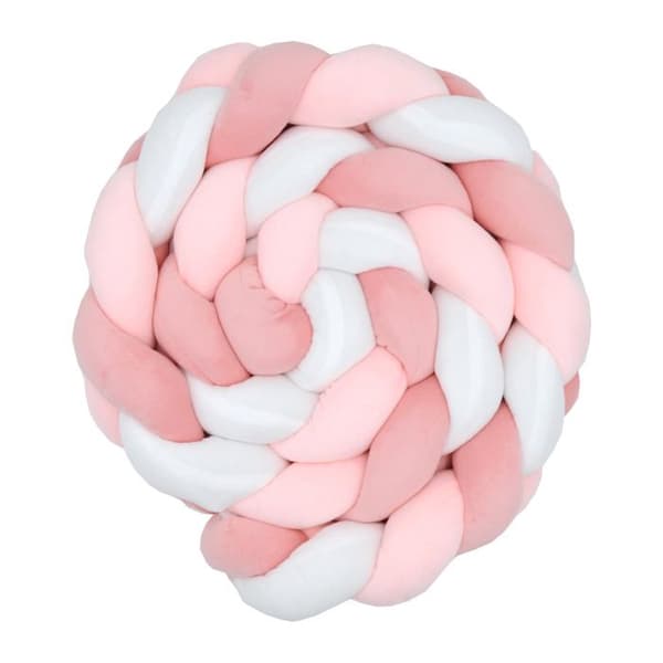 Dekorativ fläta BABYCALIN - Kudde - Sammet - 200 cm - Rosa - BABYCALIN