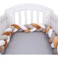 Miniatyrbild 1 av 4: 3M Säng Bumper Snake Kudde Flätad Bumper Velvet Mjuk soffa Bumper 100% Handgjord (brun + vit + grå)
