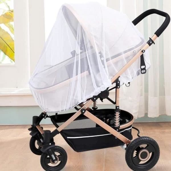 MÖRKSKYDD FÖR SÄNG Paraplymössa för baby, sängmörk för baby, slitstarkt och tvättbart nätmaterial i vitt.