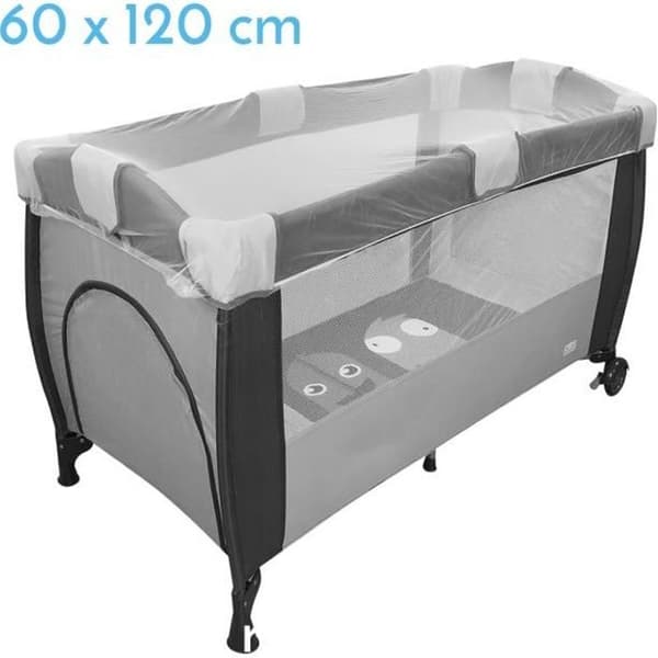 Universella myggnät för spjälsäng 60x120 - Transparent vit - Monsieur Bébé