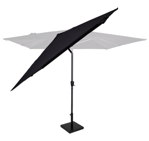 VONROC Premium parasoll Rosolina 280x280cm - Inkl. parasollfot & parasollöverdrag - Fyrkantigt parasoll - Tiltbart - UV-beständig duk - Svart