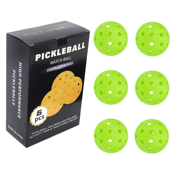 INF Sæt med 6 Pickleball-bolde, 40-huls Pickleballs 74 mm