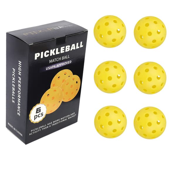 INF Sæt med 6 Pickleball-bolde, 40-huls Pickleballs 74 mm