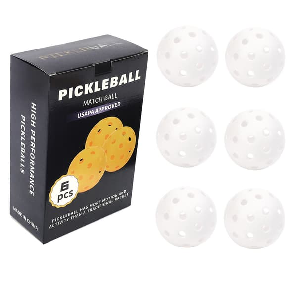 INF Sæt med 6 Pickleball-bolde, 40-huls Pickleballs 74 mm