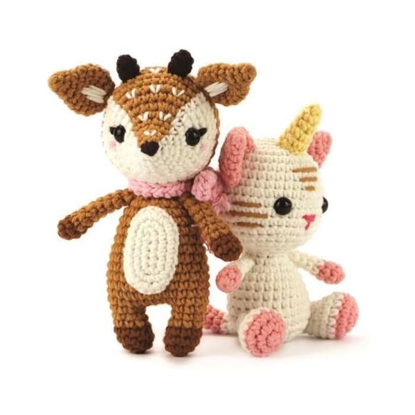 2 Amigurumi virkade plyschsatser - My little doe
