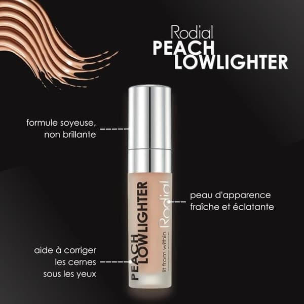 Rodial Peach Lowlighter - Sheer och non-glittrande flytande färgkorrigerare