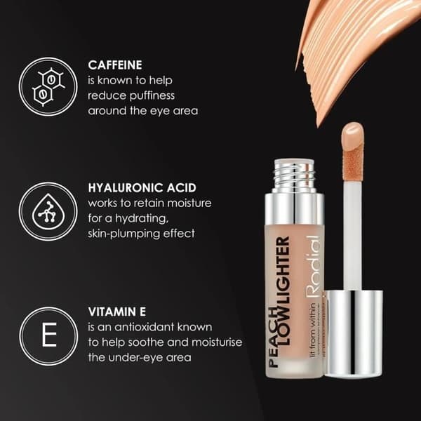 Rodial Peach Lowlighter - Sheer och non-glittrande flytande färgkorrigerare
