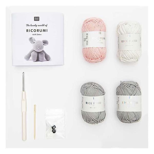 Virkningssats - Rico Design - Ricorumi - Liten kanin - Specialbomull - Virkning nr 3