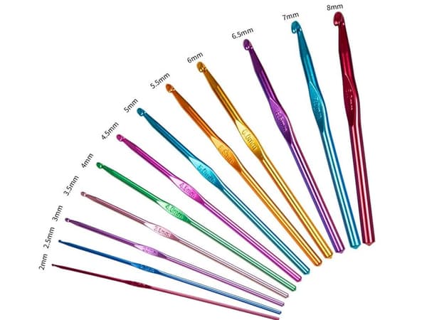 Virkkuukoukut – 2–8mm – 12-Kpl