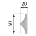 Miniatyrbild 3 av 5: PROVISTON Cimaise Polystyren 20 x 60 x 2000 mm Vit 2 m