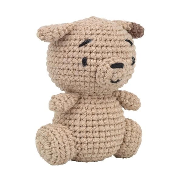 Virksats - Jimmy - Amigurumi hund - 10 cm - 100% återvunnen bomull - Instruktioner ingår