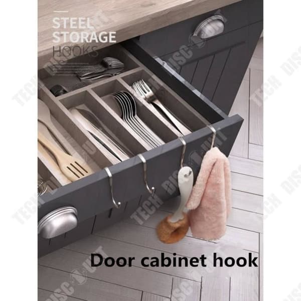 TD® Set med 4 stycken klädkrok Bakom Galgar Rack Kökssovesal Multifunktionell Spårlös Solid