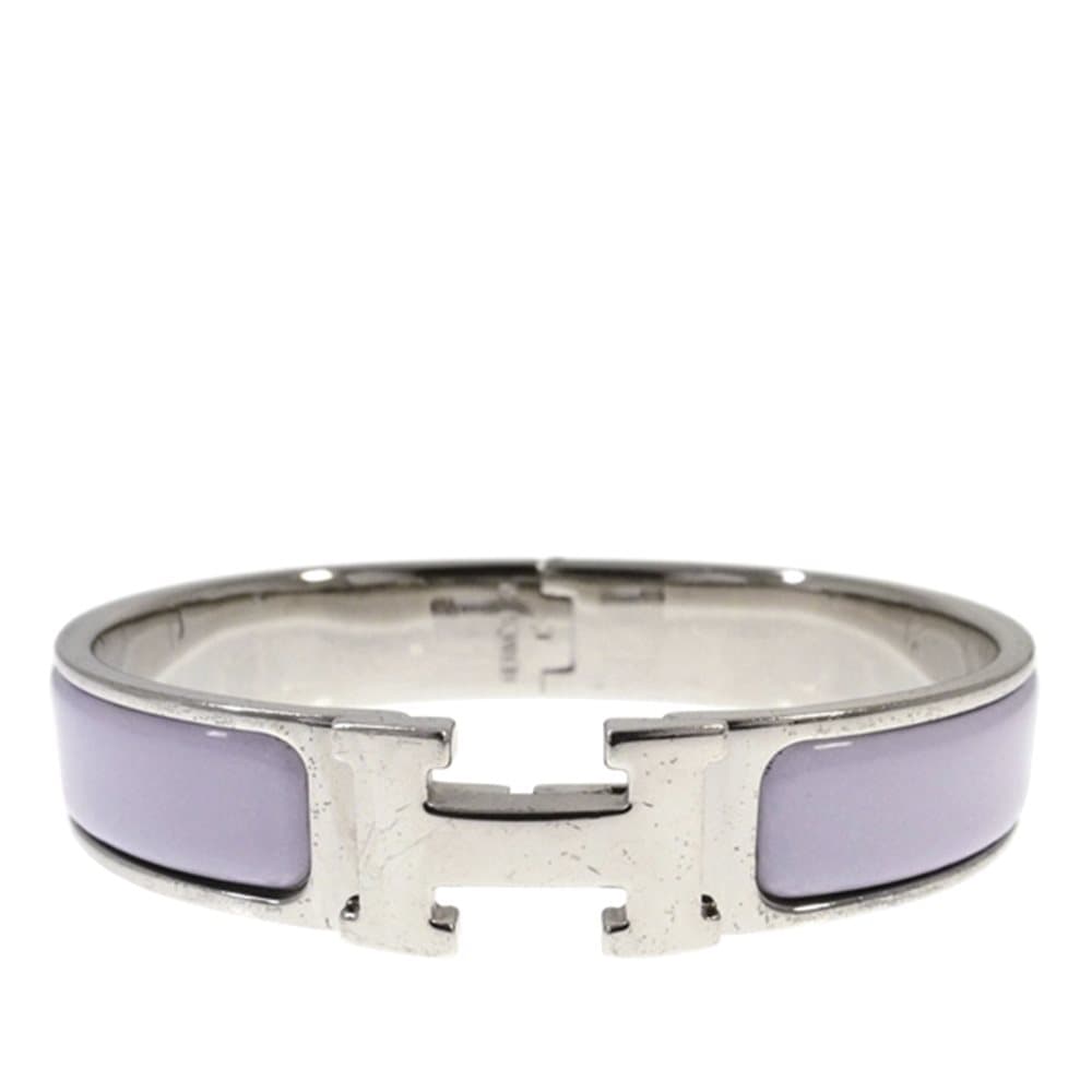 Hermes H Bracelet Bangle Silver