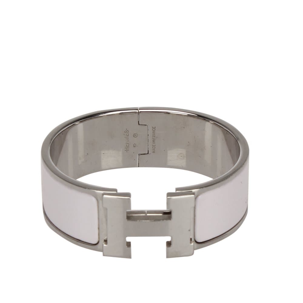 Hermes Clic Clac H Bracelet White