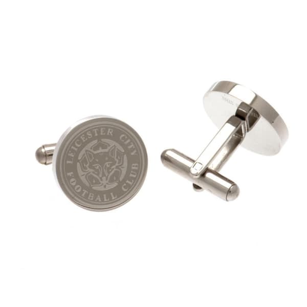 Leicester City FC Stainless Steel Crest Cufflinks Silver One Size
