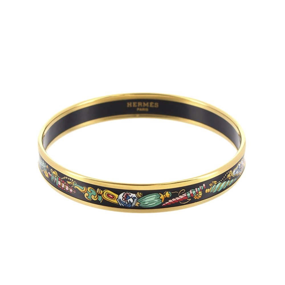 Hermes Cloisonne Bangle Black
