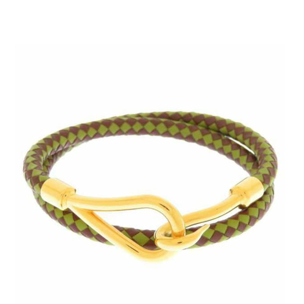 Hermes Jumbo Hook Leather Bracelet Brown