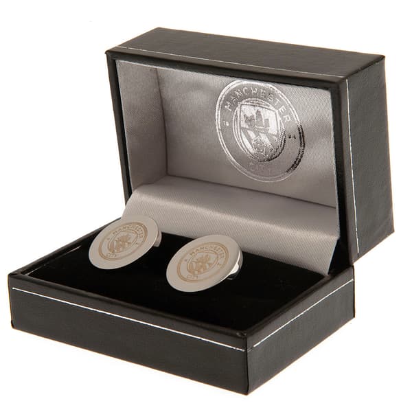 Manchester City FC Round Stainless Steel Cufflinks