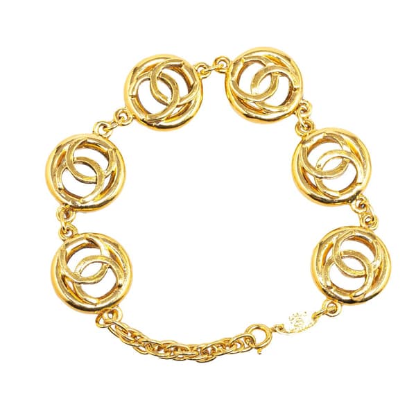 Pre-owned Chanel Gold Plated CC Chain Bracelet Gold