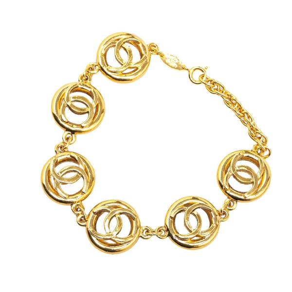 Pre-owned Chanel Gold Plated CC Chain Bracelet Gold