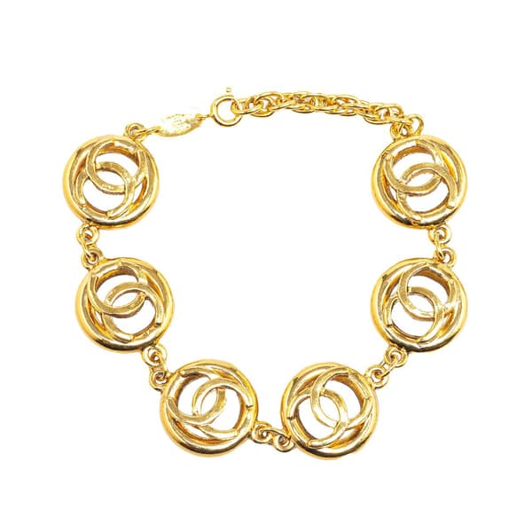 Pre-owned Chanel Gold Plated CC Chain Bracelet Gold